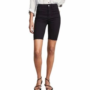 NWT Free People So Chic Black Bermuda Jean Denim Shorts Raw Hem